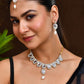 Jewels Nest Elegant White Stone & Pearl Choker Necklace Set with Earrings – Bridal & Festive Wear - Swadesiicart