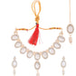 Jewels Nest Elegant White Stone & Pearl Choker Necklace Set with Earrings – Bridal & Festive Wear - Swadesiicart