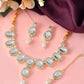 Jewels Nest Elegant White Stone & Pearl Choker Necklace Set with Earrings – Bridal & Festive Wear - Swadesiicart