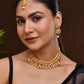 Jewels Nest Gold-Plated Kundan-Style Choker Necklace Set with Pearls & Earrings – Ethnic Wedding Jewellery - Swadesiicart