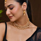 Jewels Nest Gold-Plated Kundan-Style Choker Necklace Set with Pearls & Earrings – Ethnic Wedding Jewellery - Swadesiicart