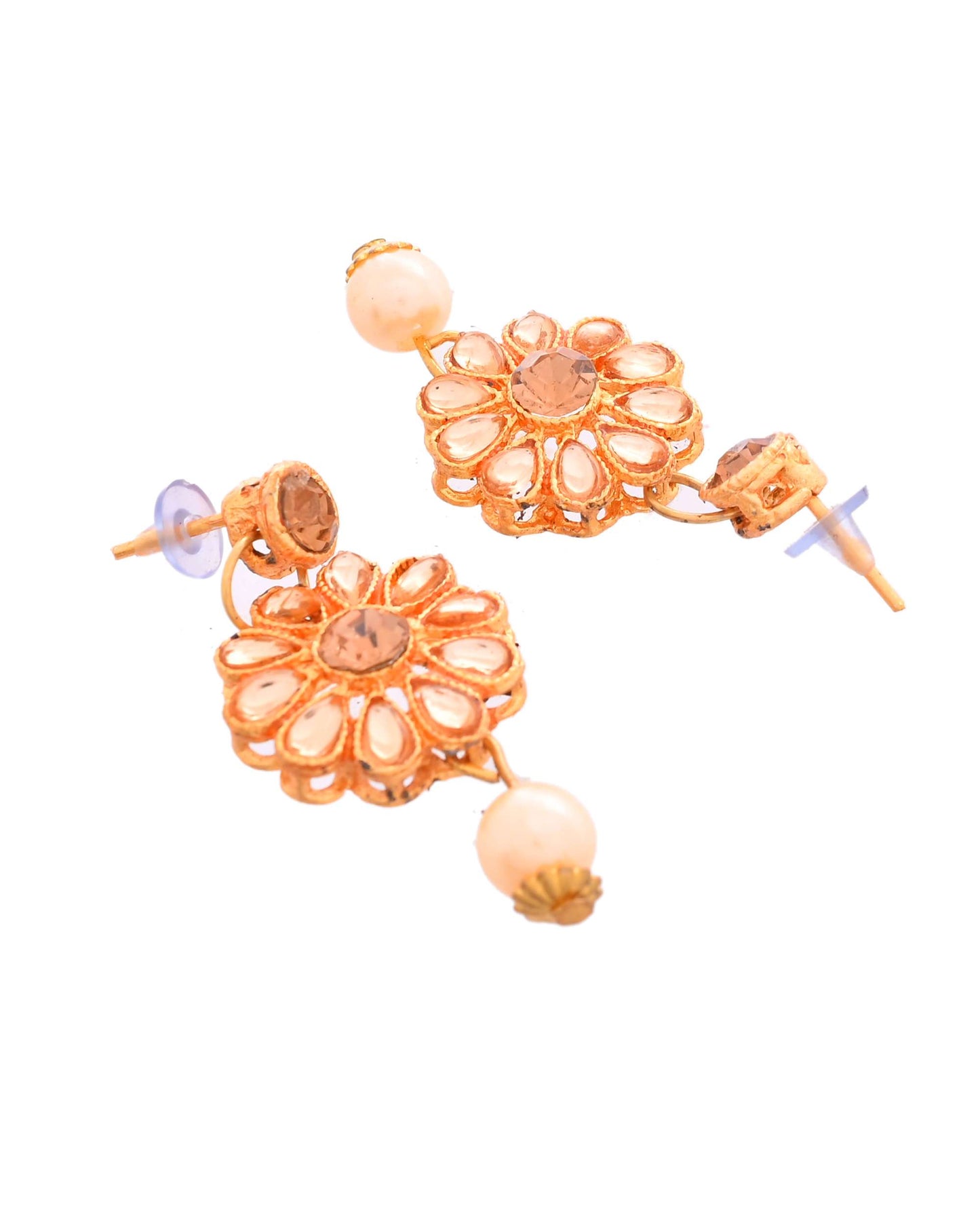 Jewels Nest Gold-Plated Kundan-Style Choker Necklace Set with Pearls & Earrings – Ethnic Wedding Jewellery - Swadesiicart