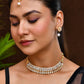 Jewels Nest Gold-Plated American Diamond Studded & Beaded Choker Jewellery Set - Swadesiicart