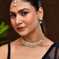 Jewels Nest Gold-Plated American Diamond Studded & Beaded Choker Jewellery Set - Swadesiicart