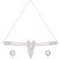 Jewels Nest American Diamond-Studded & Pearl Droplet Silver Choker Set - Swadesiicart