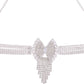 Jewels Nest American Diamond-Studded & Pearl Droplet Silver Choker Set - Swadesiicart
