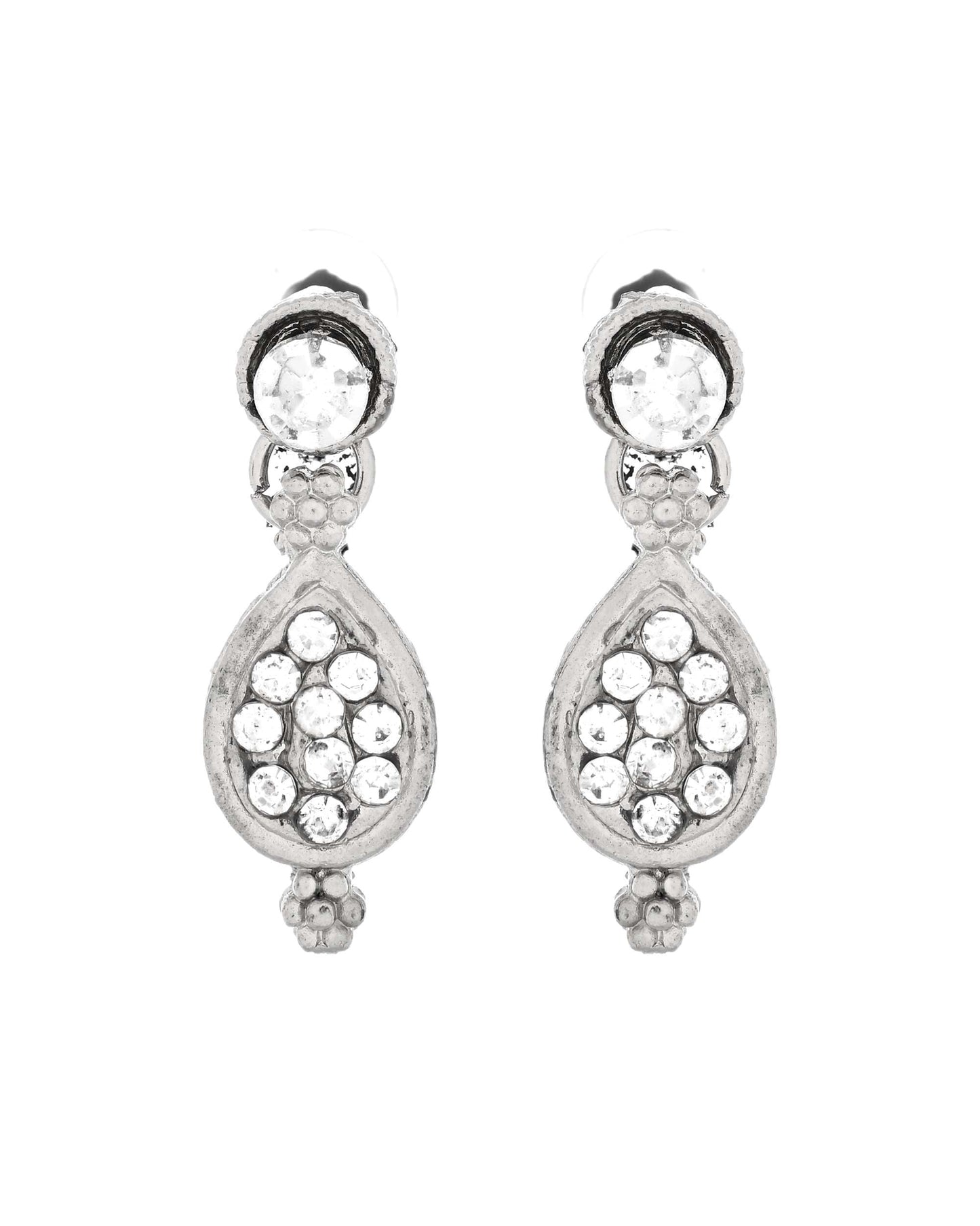 Jewels Nest Silver-Plated AD Studded Traditional Necklace Set for Women - Swadesiicart