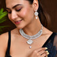 Jewels Nest Dazzling Occasion-Wear Set in Radiant Silver Finish and White Detailing - Swadesiicart