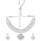 Jewels Nest Dazzling Occasion-Wear Set in Radiant Silver Finish and White Detailing - Swadesiicart
