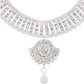 Jewels Nest Dazzling Occasion-Wear Set in Radiant Silver Finish and White Detailing - Swadesiicart