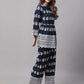 Jainish Women's Embroidered and Sequin work Co-ords - Navy Blue - Swadesiicart
