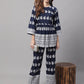 Jainish Women's Embroidered and Sequin work Co-ords - Navy Blue - Swadesiicart