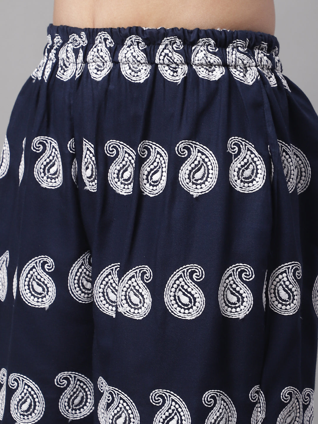 Jainish Women's Embroidered and Sequin work Co-ords - Navy Blue - Swadesiicart