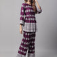 Jainish Women's Embroidered and Sequin work Co-ords - Purple - Swadesiicart