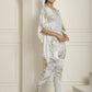 Indian Needle Women's Beige Tie Dye Printed Rayon Kaftan Tunic With Trousers - Beige - Swadesiicart