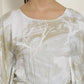 Indian Needle Women's Beige Tie Dye Printed Rayon Kaftan Tunic With Trousers - Beige - Swadesiicart