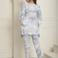 Indian Needle Women's Light-Blue Tie Dye Printed Rayon Kaftan Tunic With Trousers - Light-Blue - Swadesiicart