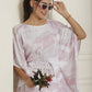 Indian Needle Women's Light-Purple Tie Dye Printed Rayon Kaftan Tunic With Trousers - Light-Purple - Swadesiicart