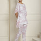 Indian Needle Women's Light-Purple Tie Dye Printed Rayon Kaftan Tunic With Trousers - Light-Purple - Swadesiicart