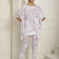 Indian Needle Women's Light-Purple Tie Dye Printed Rayon Kaftan Tunic With Trousers - Light-Purple - Swadesiicart