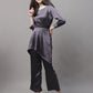 Jainish Women's stylish Co-ords with belt - JCharcoal - Swadesiicart