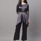 Jainish Women's stylish Co-ords with belt - JCharcoal - Swadesiicart