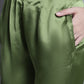 Jainish Women's WoEmbroidered A-line Top and Trouser With Belt - Green - Swadesiicart