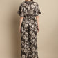 Jainish Women's Brown Printed Crop Top With Palazzos - Swadesiicart