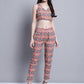 Jainish Women's WoDigital Printed Crop Top and Jacket Set - Red - Swadesiicart