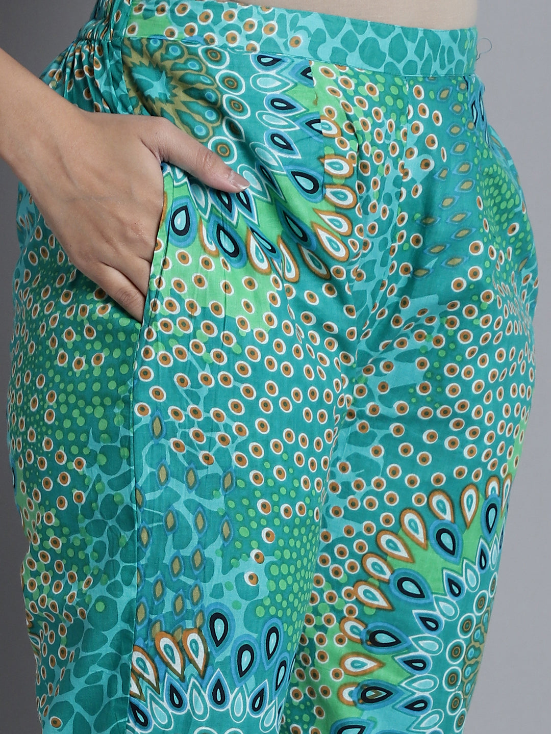 Jainish Women's WoGreen Printed Shirt and Trouser Co-ords Set - Swadesiicart