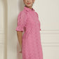 Indian Needle Women's Embroidered Cotton Dress - Pink | Swadesiicart