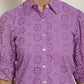 Indian Needle Women's Embroidered Cotton Dress - Purple | Swadesiicart