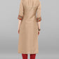 Janasya Women's Light Brown Poly Silk Floral Printed Casual Straight kurta - Swadesiicart