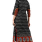 Janasya Black Cotton Ikat Straight kurta - Swadesiicart