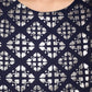Janasya Dark Blue Poly Crepe Foil Print Flared kurta - Swadesiicart