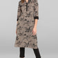 Janasya Women's Grey Cotton Floral Printed Casual Straight kurta | Swadesiicart
