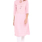 Janasya Pink Cotton Floral Print Straight kurta - Swadesiicart