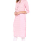 Janasya Pink Cotton Floral Print Straight kurta - Swadesiicart