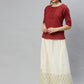 Janasya Women's Maroon Cotton Slub Solid Regular Top | Swadesiicart