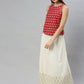 Janasya Women's Red Cotton Floral Print Regular Top | Swadesiicart