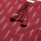 Janasya Women's Maroon Cotton Geometric Print Peplum Top | Swadesiicart