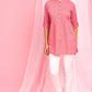 Janasya Women's Pink Cotton Floral Print Empire Waist Tunic | Swadesiicart