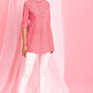 Janasya Women's Pink Cotton Floral Print Empire Waist Tunic | Swadesiicart