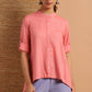 Janasya Women's Pink Rayon Solid High Low Tunic | Swadesiicart