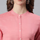 Janasya Women's Pink Rayon Solid High Low Tunic | Swadesiicart