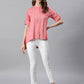 Janasya Women's Pink Rayon Solid High Low Tunic | Swadesiicart