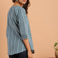 Janasya Women's Blue Cotton Floral Print Straight Tunic | Swadesiicart