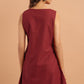 Janasya Women's Maroon Cotton Floral Print A-Line Tunic | Swadesiicart