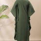 Janasya Green Poly Crepe Foil Print Kaftan kurta - Swadesiicart