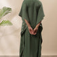 Janasya Green Poly Crepe Geometric Print Kaftan kurta | Swadesiicart
